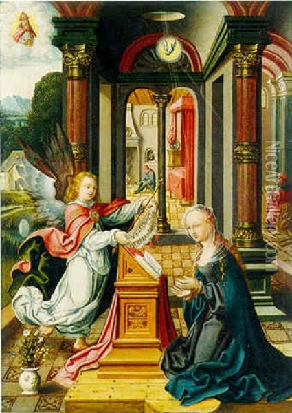 Annunciation Oil Painting - Dirk Jacobsz Vellert