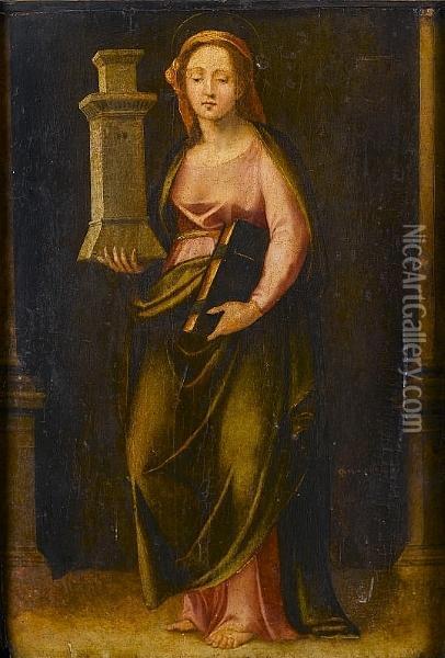 Saint Barbara Oil Painting - Fra Paolino Da Pistoia