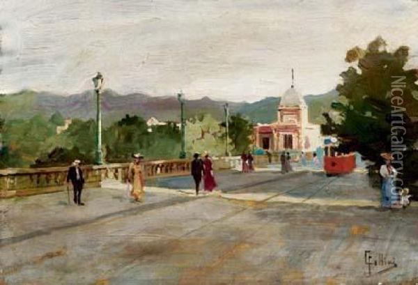 Ponte Di Corso Regina Margherita Oil Painting - Carlo Follini