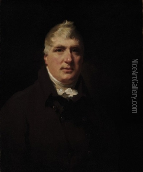 Portrait Of John Rennie Wearing A Plum Coat Oil Painting - Sir Henry Raeburn