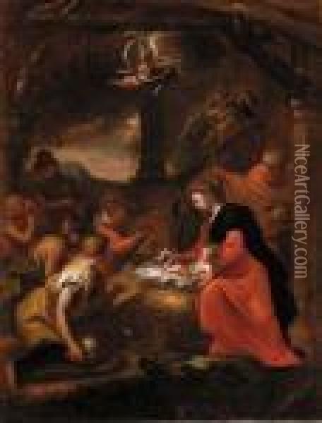 Adorazione Dei Pastori Oil Painting - Domenico Piola