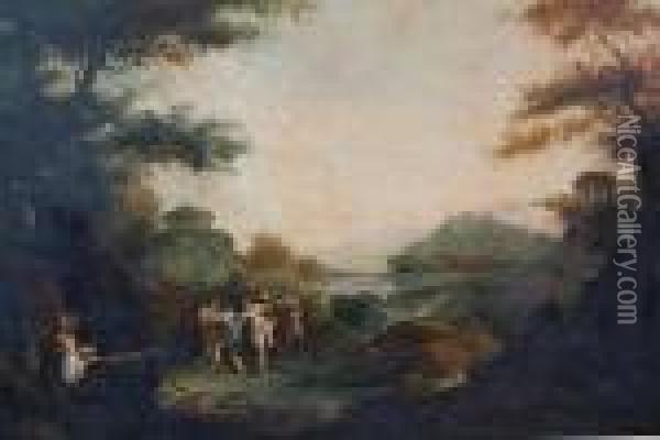 Classical Landscape With Bacchanaliandancers Oil Painting - Richard Wilson