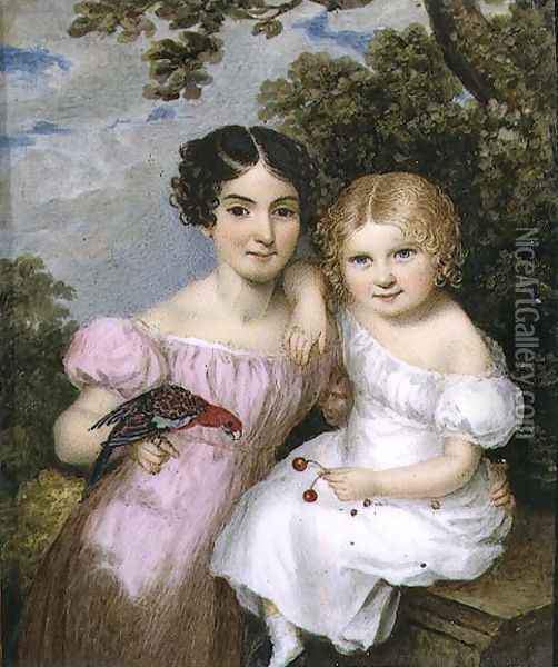Maria and Fanny FitzHerbert, 1823 Oil Painting - William the Elder Corden