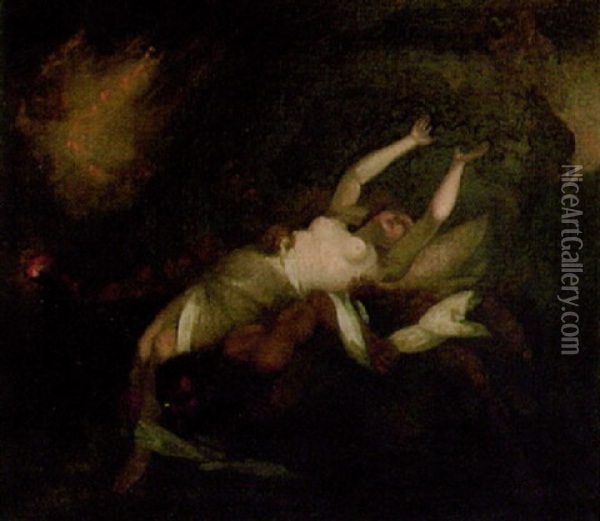 Eurydike Tas Tillbaka Till Underjorden Oil Painting - Eugene Delacroix