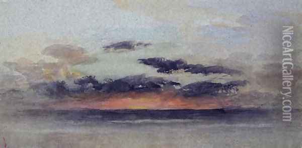 Stormy Sunset Oil Painting - John Ruskin