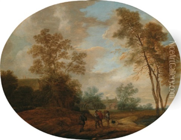 Gehoft Mit Reisenden Oil Painting - Pieter Jansz van Asch