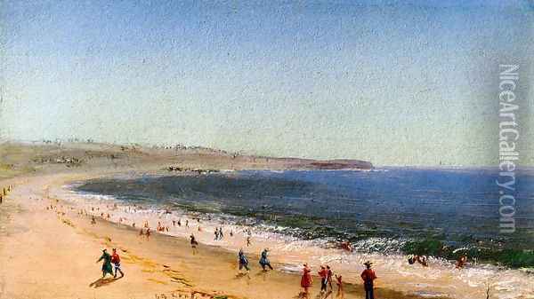 Easton's Beach, Newport, Rhode Island Oil Painting - Charles DeWolf Brownell