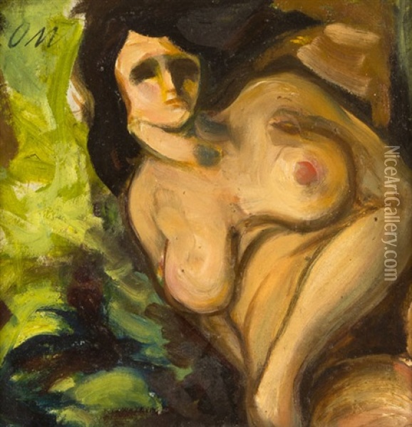 Lezici Akt Oil Painting - Otakar Marvanek