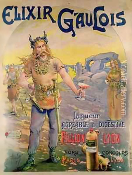 Poster advertising 'Elixir Gaulois' Oil Painting - Georges Blott