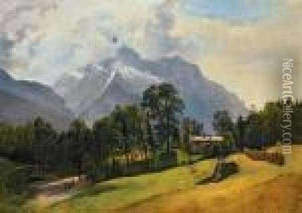 Der Hohe Steinberg Bei Berchtesgaden Oil Painting - Friedrich Gauermann