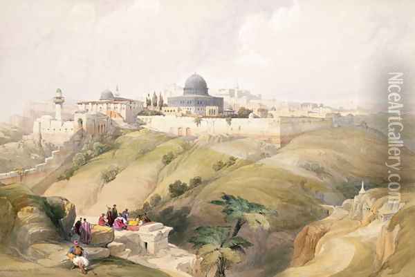 Jerusalem, April 9th 1839, plate 16 from Volume I of The Holy Land, engraved by Louis Haghe 1806-85 pub. 1842 Oil Painting - David Roberts