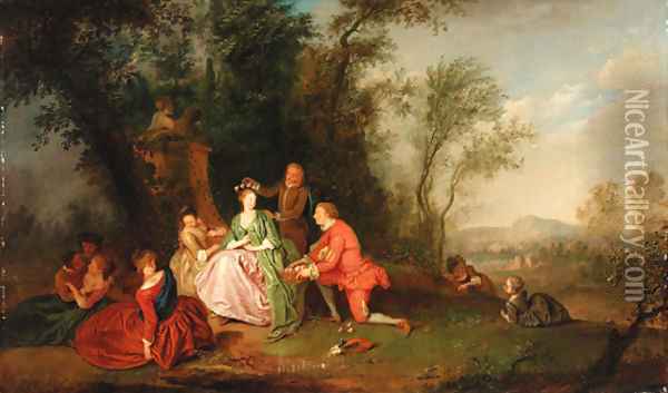 The crowning of a shepherdess Oil Painting - Jean-Baptiste Joseph Pater