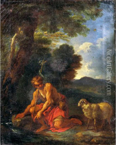 San Giovanni Battista, Sant'ignazio Di Loyola, San Pietro, San Francesco Oil Painting - Scipione Cignaroli