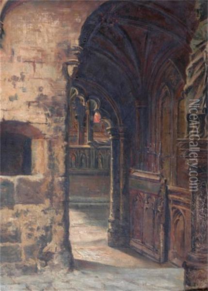 Interior Of Westminster Abbey Oil Painting - Heinrich Faber