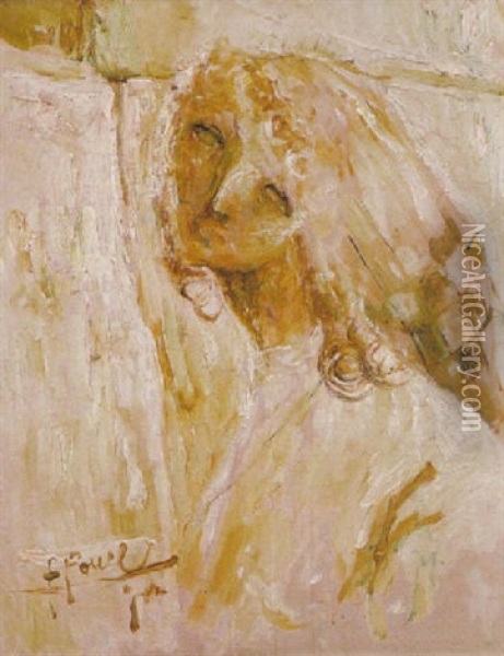 Mujer Oil Painting - Fidelio Ponce De Leon