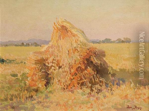 After Harvest Oil Painting - Iwan Trusz