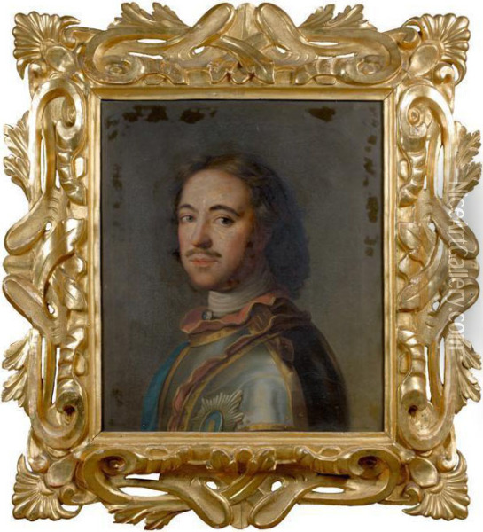 Portrait Du Tzar Pierre Le Grand Oil Painting - Jean-Marc Nattier