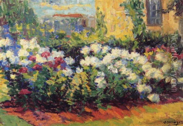 A Blooming Garden Oil Painting - Edward Oswald Wingert