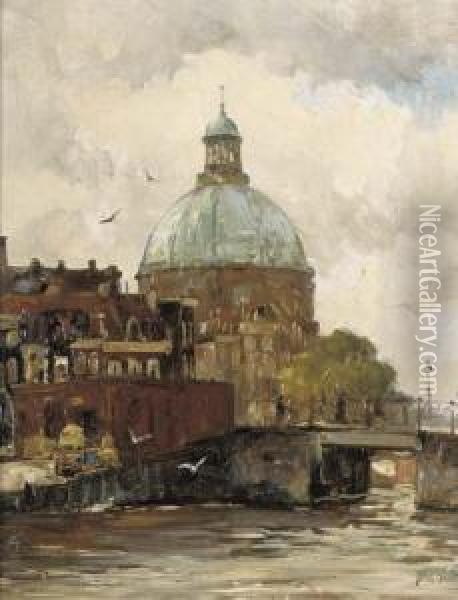 The Koepelkerk On The Singel, Amsterdam Oil Painting - Hobbe Smith