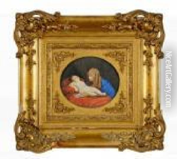 La Vierge A L'enfant Endormi. Oil Painting - Guido Reni