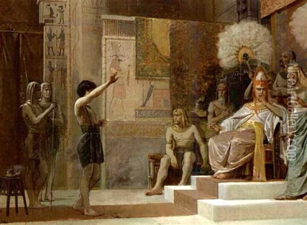 Joseph Explaining The Dreams Of The Pharao Oil Painting - Abraham Cornelis Neufville