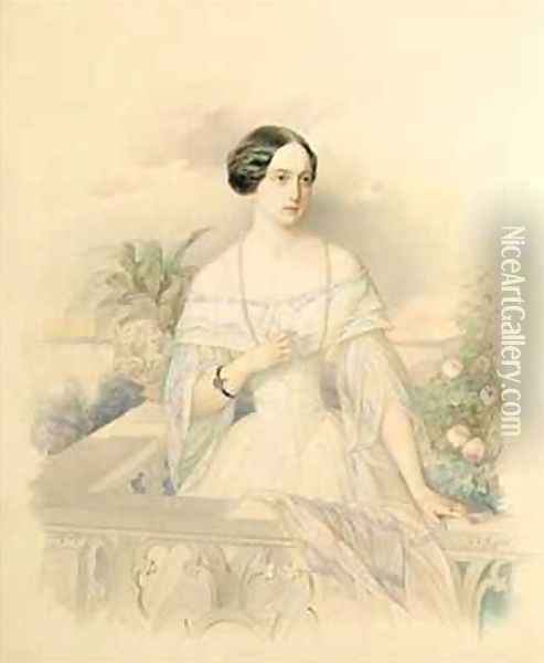 Portrait of Grand Duchess Olga Nikolaevna Oil Painting - Vladimir Ivanovich Hau