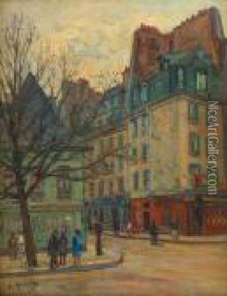 Rue De Paris Oil Painting - Gustave Madelain