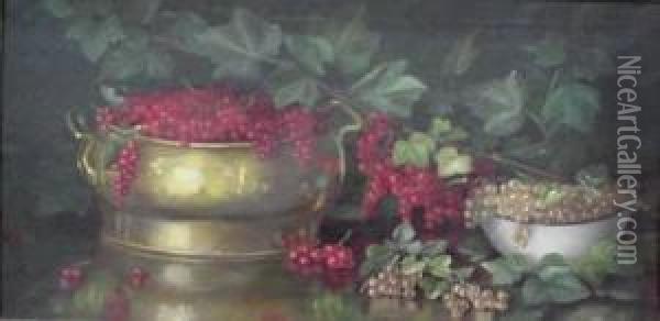 Still Life Of Currants Oil Painting - Eleanor Ecob Morse