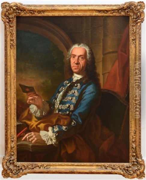 Portrait Of A Distinguished Gentleman Oil Painting - Giuseppe Bonito