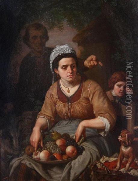 The Stolen Fruit Oil Painting - Francois J. De Backer