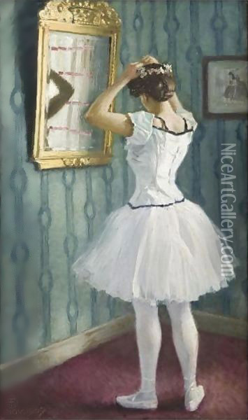 Before The Ballet Oil Painting - Paul-Gustave Fischer