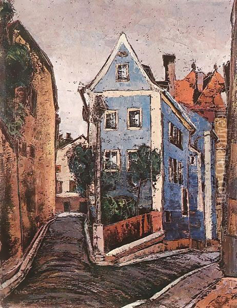 Street at Passau Oil Painting - Miksa Roth