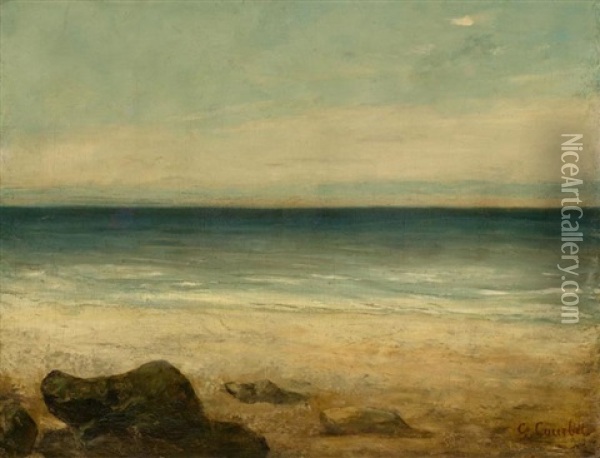 Strand Von Saintonge Oil Painting - Louis-Auguste Auguin