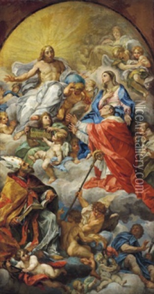 Apotheose Des Heiligen Karl Borromaus, Modello Fur Ein Altarblatt Oil Painting - Carlo Maratta