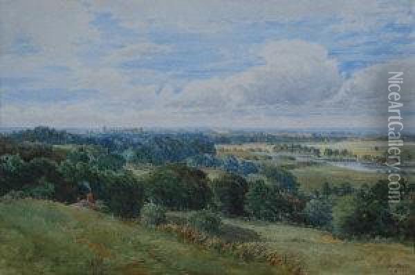 View Of The Thames At Windsor Oil Painting - John Heaton