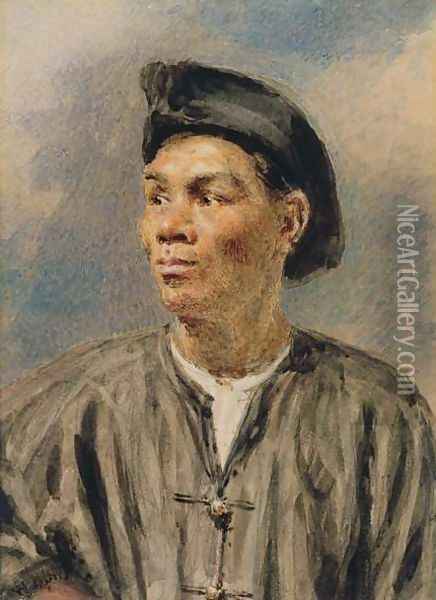 A Mulatto Boy Oil Painting - William Henry Hunt