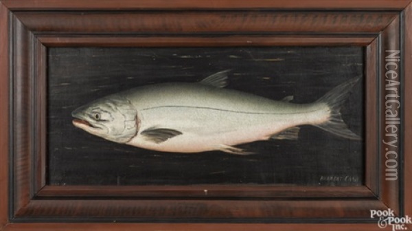 Atlantic Salmon Oil Painting - Herbert Cash