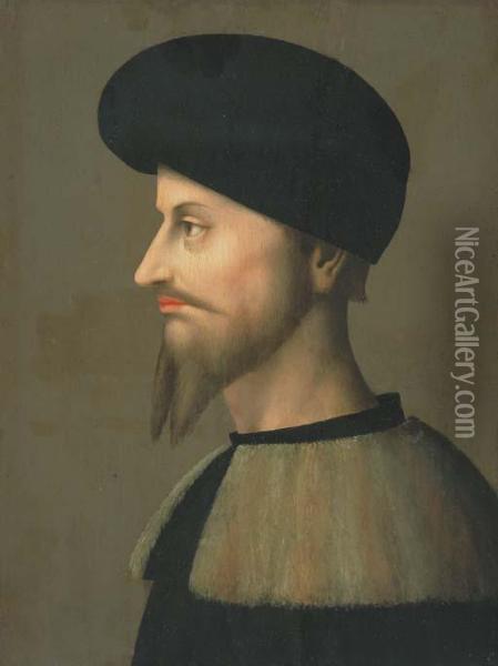 Portrait D'un Homme Barbu Oil Painting - Gentile Bellini