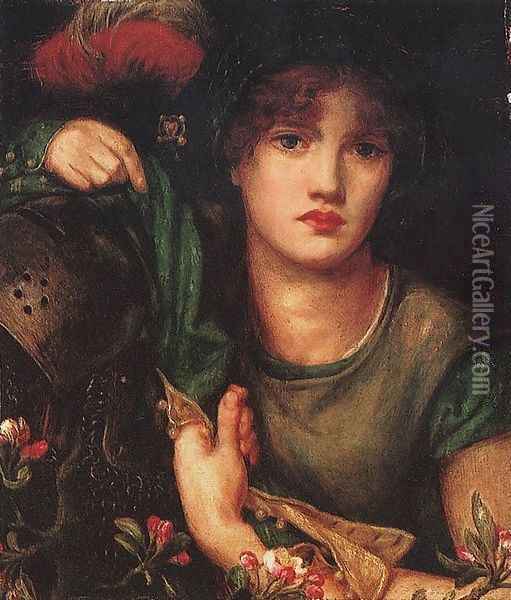 My Lady Greensleeves Oil Painting - Dante Gabriel Rossetti