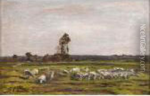 Paysage Normand Oil Painting - Eugene Boudin
