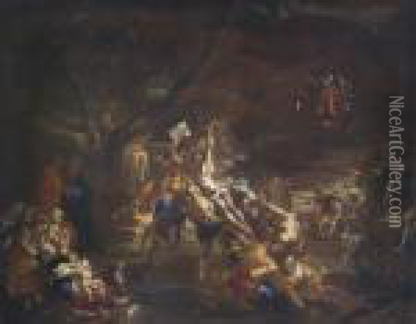 Crocefissione Di Cristo. Oil Painting - Luca Giordano