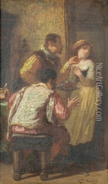 Genreszene Am Tisch Oil Painting - Gustave Francois Morin