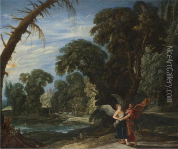 Jacob Wrestling With The Angel Oil Painting - David The Elder Teniers