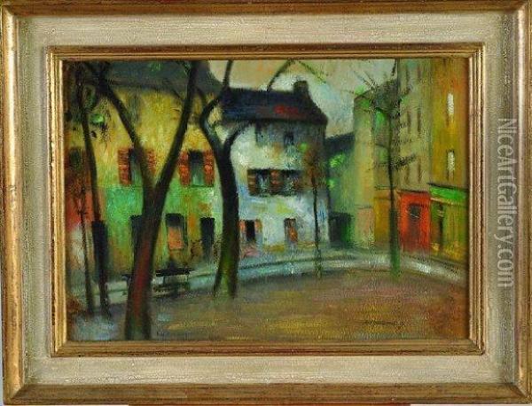 une Place A Montmartre Oil Painting - Alfred Dunet