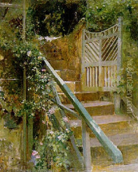The Garden Steps Oil Painting - Robert Payton Reid