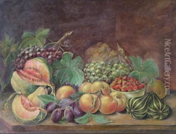 Obststilleben Auf Einem Tisch Oil Painting - C. Muller