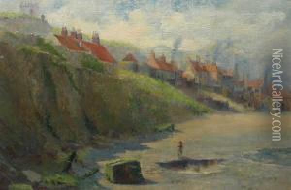 Tate Hill Sands Whitby Oil Painting - Walter James Slater