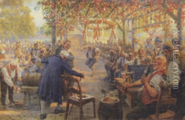Landliches Dorffest Oil Painting - Hans W. Schmidt