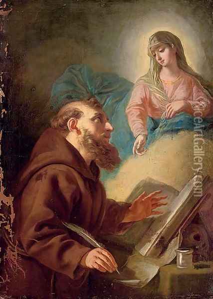 The Virgin appearing to a male Saint Oil Painting - Carlo Maratta or Maratti