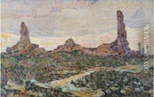 Ruines Te Dikkebusch (1919) Oil Painting - Modest Huys